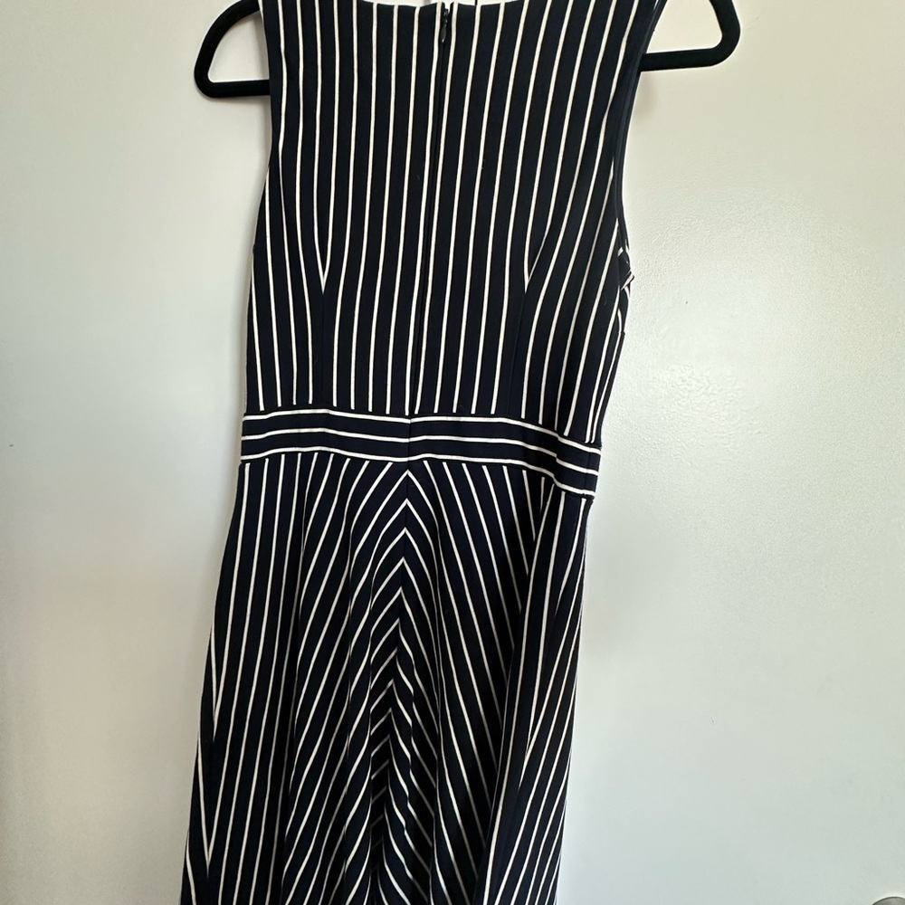 Ann Taylor Navy and White Fit and Flare Midi Dress | 6 - Picture 3 of 3